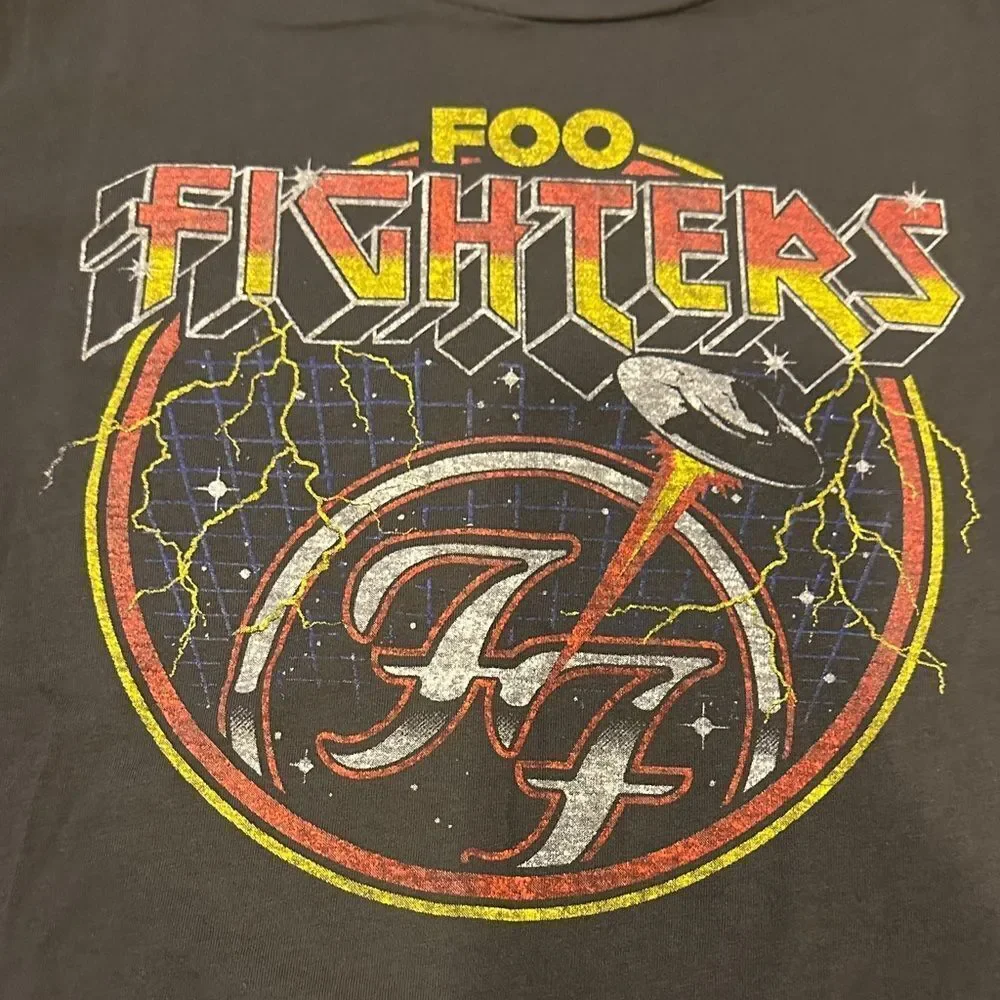 Rowdy Sprout Kids Foo Fighters Black & Grey Layered Long Sleeve Shirt Size 8